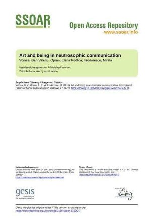Art and being in neutrosophic communication
