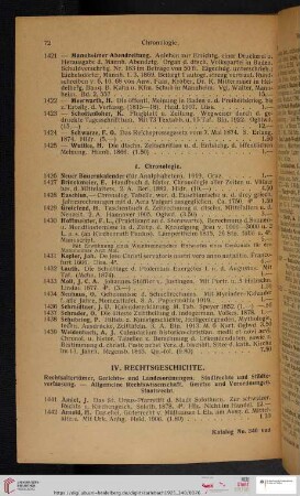 IV. Rechtsgeschichte. Rechtsaltertümer, Allgemeine Rechtswissenschaft, Staatsrecht (Nr. 1441 - 1726)