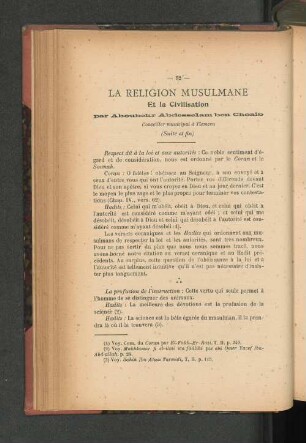 La Religion Musulmane. Et la Civilisation.