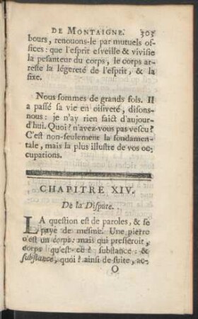 Chapitre XIV. De la Dispute