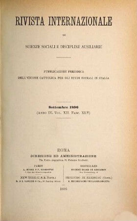 Rivista internazionale di scienze sociali : = Research in social sciences : RISS. 12 = A. 4. 1896