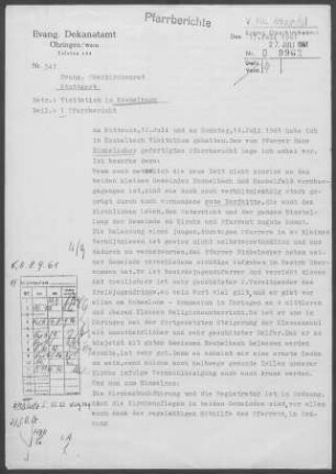 Eschelbach-Kesselfeld: Visitationsbericht mit Pfarrbericht 1961