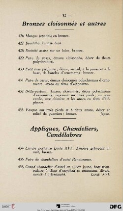 Appliques, Chandeliers, Candélabres (Nr.434-442)