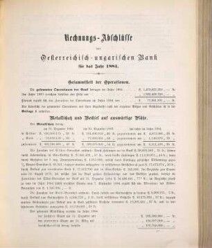 Jahressitzung der Generalversammlung der Oesterreichisch-Ungarischen Bank, 7. 1885, 3. Febr.