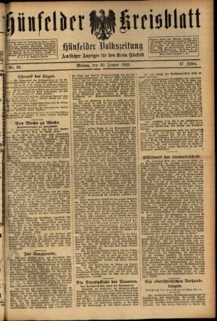Ausgabe vom Montag, den 30. Januar 1922.
