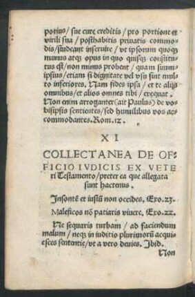 XI Collectanea De Officio Iudicis Ex Veteri Testamento/ preter ea que allegata sunt hactenus.