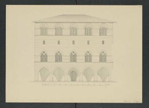 Pistoia, Fassade des Palazzo Comunale [Carl Luckow, zeichnerischer Nachlass]