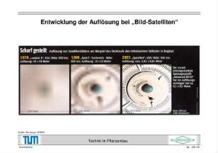 Entwicklung der Auflösung bei "Bild-Satelliten"