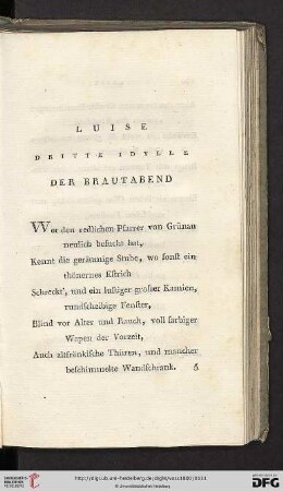 Dritte Idylle: Der Brautabend