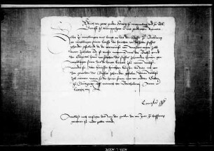 Herzog Ulrich mit geordnetem Regiment weist den Zoller zu Waiblingen an, die Zehntfrüchte des Stifts Backnang zollfrei zu lassen, dagegen gekaufte zu verzollen.
