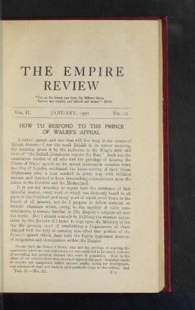 How to Respond to the Prince of Wales's Appeal.