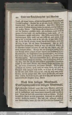 Danksagung nach dem heiligen Abendmahl.