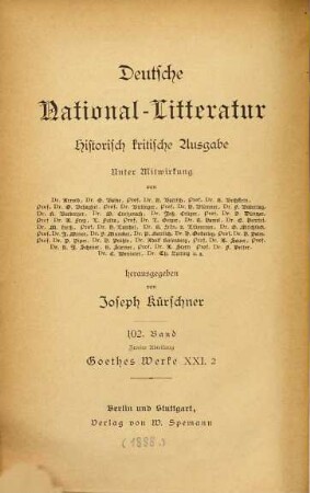Goethes Werke, 21,2. Italienische Reise ; 2