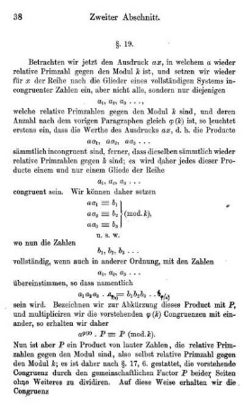 §. 19. Beweis des verallgemeinerten Fermat'schen Satzes