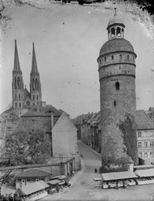 Görlitz, Nikolaiturm : Görlitz. Nikolaiturm. Blick zur Pfarrrkirche St. Peter und Paul