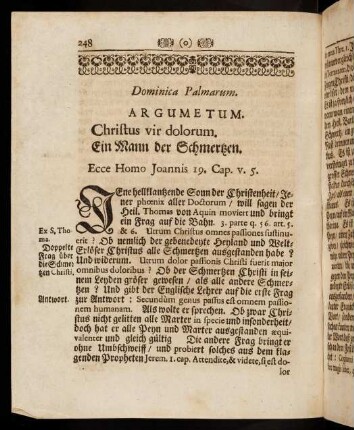 248-261, Dominica Palmarum; Elenchus Argumentorum