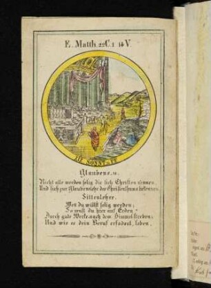 Kalenderblatt (Druck, 19. Jh., eingeklebt)