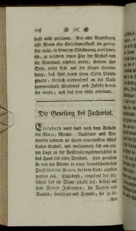 Die Genesung des Zacharias.