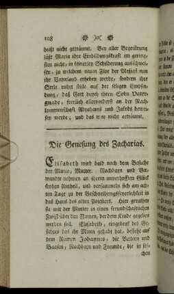 Die Genesung des Zacharias.