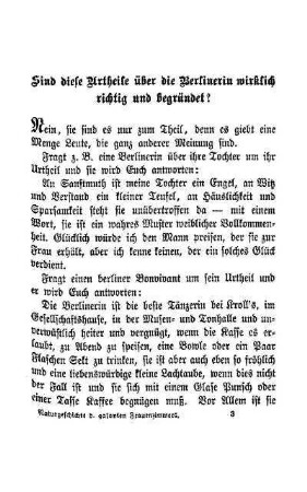 Sind diese Urtheile über die Berlinerin wirklich richtig und begründet?