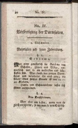 No. IV. Verfertigung der Damsaiten.