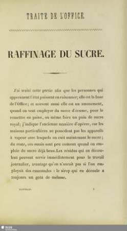 VI. Raffinage du sucre