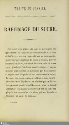 VI. Raffinage du sucre