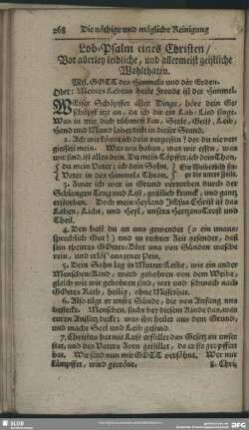 Lob-Psalm eines Christen, Vor allerley leibliche, und allermeist geistliche Wohlthaten