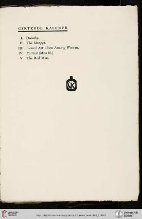 Gertrude Käsebier [list of plates]