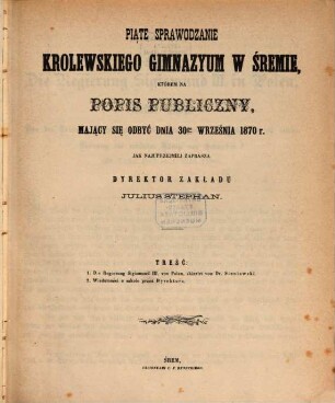 Jahresbericht : für die Zeit von Ostern ... bis Ostern .... 1869/70 = 5