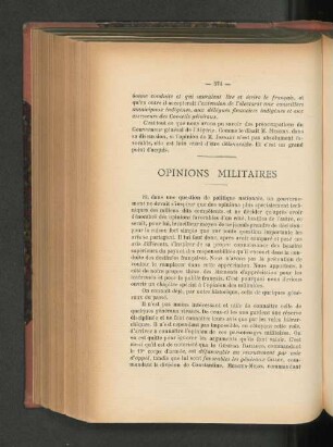 Opinions Militaires.
