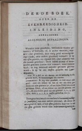 Derde Boek. Over de Evebreedigheid.