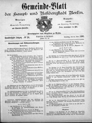 1890,20: No. 20, 18. Mai 1890