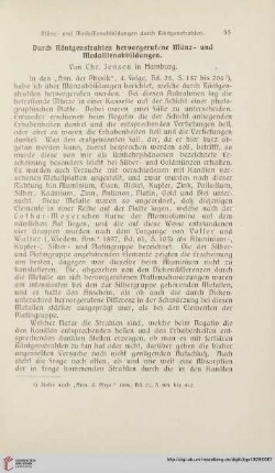 Durch Röntgenstrahlen hervorgerufene Münz- und Medaillenabbildungen