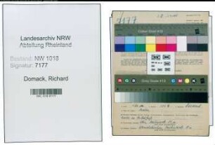 Entnazifizierung Richard Domack , geb. 08.09.1919 (Versicherungsvertreter)
