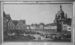 Der Neumarkt zu Dresden von der Moritzstraße aus