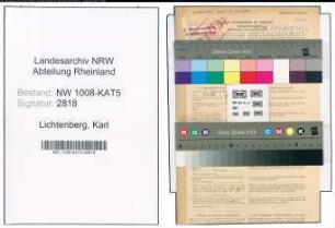 Entnazifizierung Karl Lichtenberg , geb. 23.10.1897 (Schreiner)