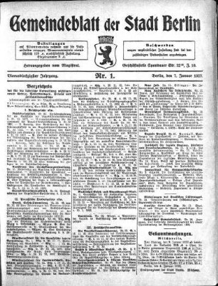 1923,1: Nr. 1, 7. Januar 1923