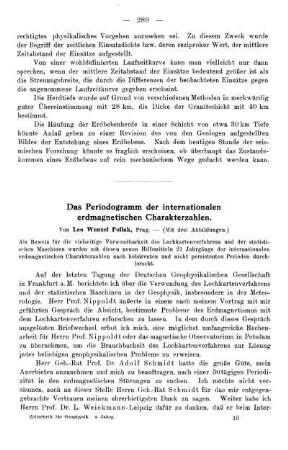 Das Periodogramm der internationalen erdmagnetischen Charakterzahlen