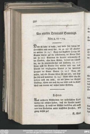 Am vierten Trinitatis Sonntage. Röm. 8, 18-23.