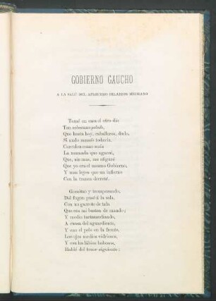 Gobierno gaucho : A lu salú del aparcero Hilarion Medrano