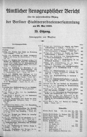 Sitzung 23, 28. Mai 1929