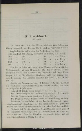 IV. Rindviehzucht
