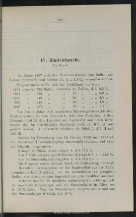 IV. Rindviehzucht