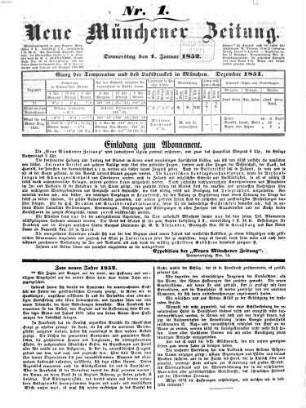 Neue Münchener Zeitung. 1852, [1] = Jan. - Juni