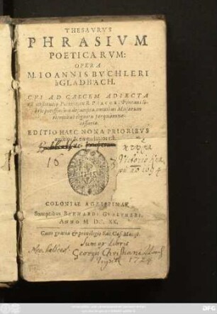 Thesaurus Phrasium Poeticarum: