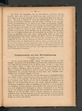 Tonwaschmittel und ihre Wertbestimmung.