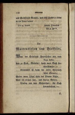 An Wartensleben und Bielfeldt.