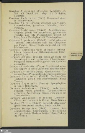 Garnituren (Garnitures)