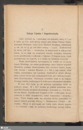 II. Dzieje Lipska i Napoleoniada